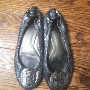 Tory Burch Minnie snakeskin flats
